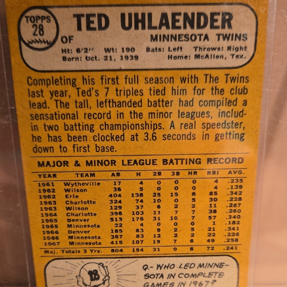 1958 To 1986  Baseball Card's 6 In Cases - Picture 7 of 12